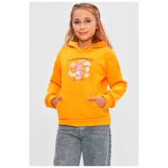 Світшот дитячий для дівчинки на флісі помаранчевого кольору 206022L