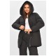 Куртка жіноча демісезонна однотонна чорного кольору 206128L
