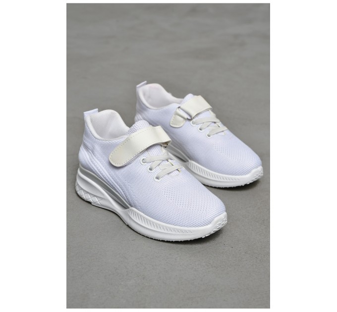 Кросівки дитячі текстильні білого кольору 206151L