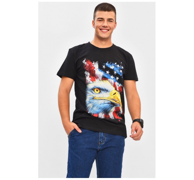 Мужская футболка черного цвета с принтом 206287L