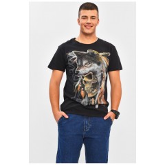 Футболка чоловіча чорного кольору з принтом 206291L