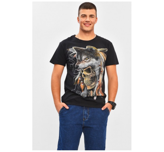 Мужская футболка черного цвета с принтом 206291L