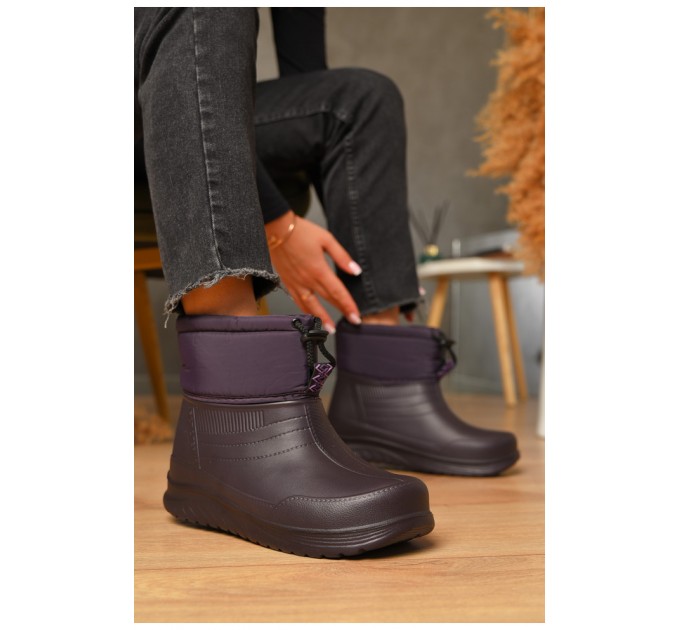 Дутики женские на меху черного цвета 206311L