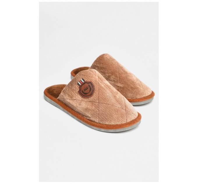 Капці кімнатні чоловічі темно-коричневого кольору 206360L