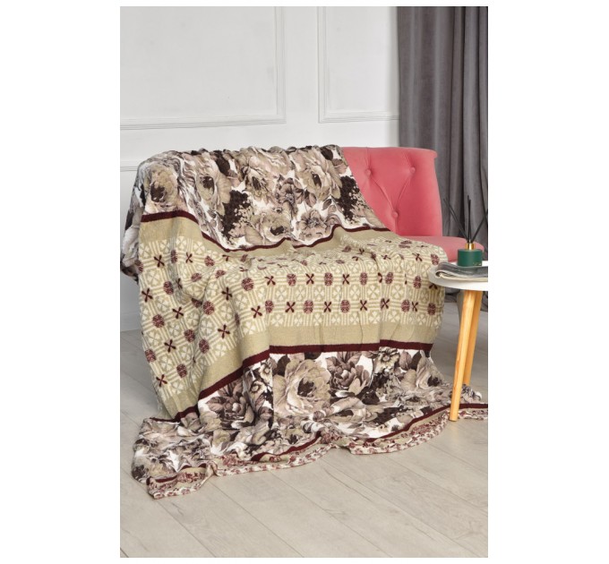 Плед молочного кольору з принтом розмір 150*200 206390L