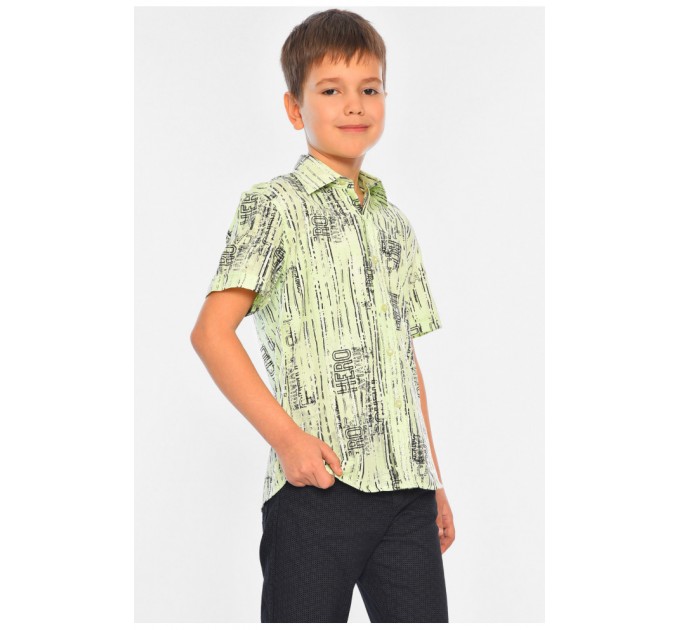 Рубашка детская мальчик салатовая 148459L