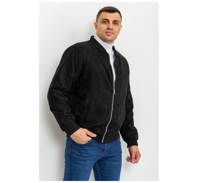 Бомбер чоловічий чорний замшевий 150670L