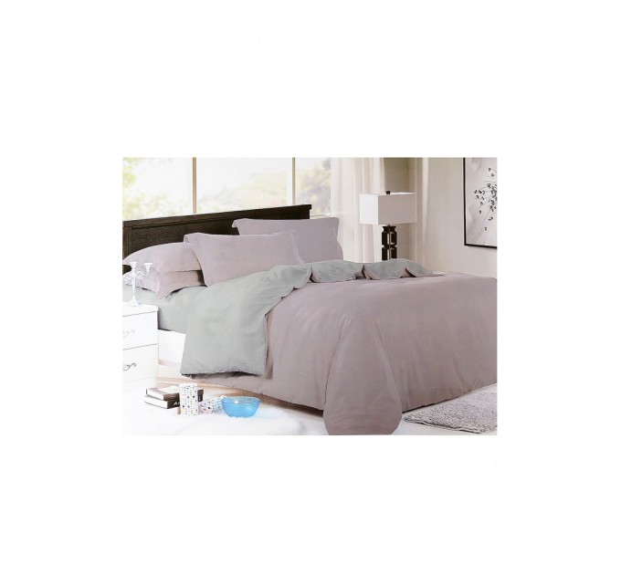 Комплект постільної білизни сірого кольору півторка 152434L