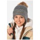 Шапка дитяча тепла сірого кольору для дівчинки на 10-14 років 153179L