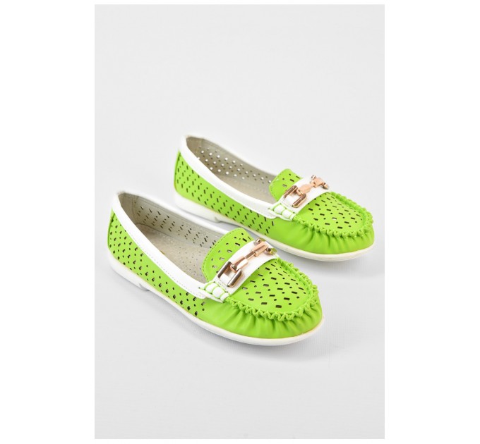 Балетки детские салатового цвета однотонные 154411L