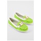 Балетки дитячі салатового кольору однотонні 154411L