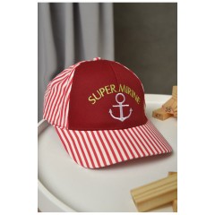 Кепка дитяча для хлопчика бордового кольору 155937L