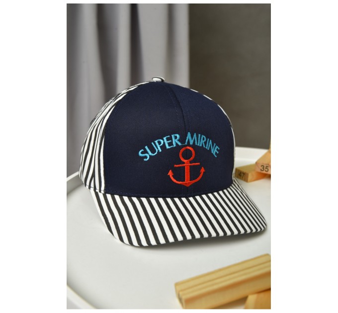 Детская кепка для мальчика темно-синего цвета 155963L