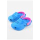 Крокси дитячі для дівчинки блакитного кольору з рожевим  обідком 156185L