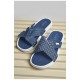 Шльопанці чоловічі синього кольору з написом 156223L