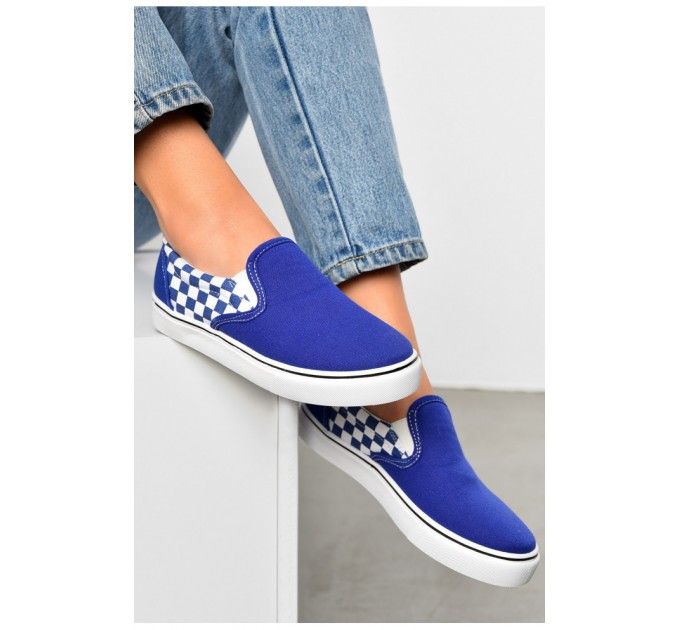 Слипоны женские синего цвета 156453L