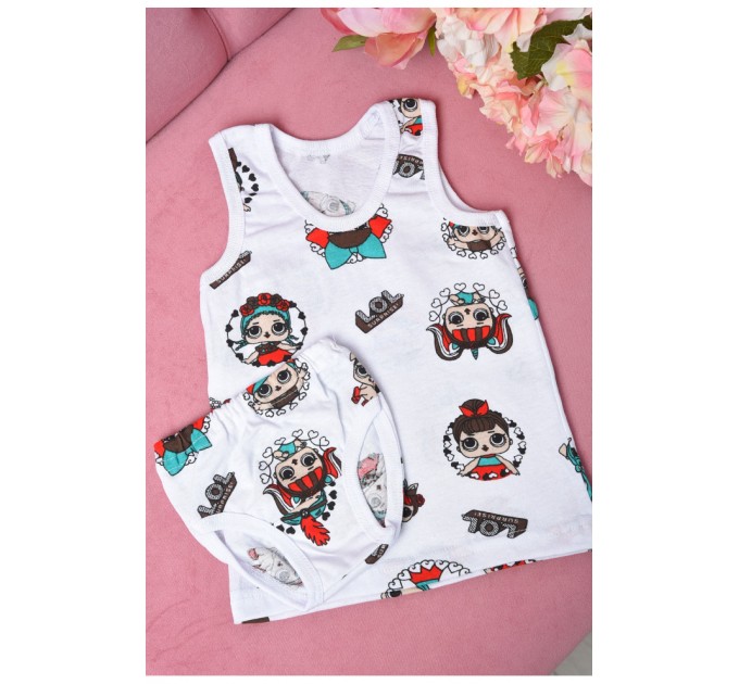 Комплект дитячий для дівчинки майка+трусики білого кольору розмір 26 162651L