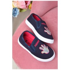 Мокасини дитячі для дівчинки темно-синього кольору 162723L