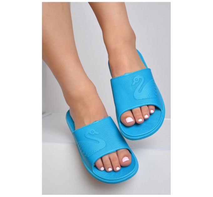 Шльопанці піна жіночі бірюзового кольору 163227L
