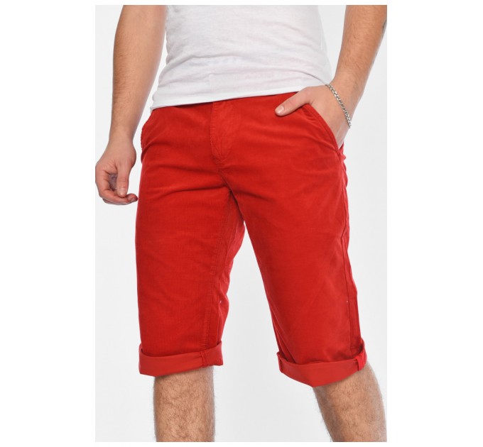 Бриджі чоловічі мікровільветові червоного кольору 164012L