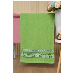 Полотенце для лица махровое зеленого цвета 164176L