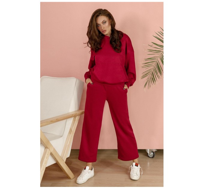 Костюм жіночій з турецької тканини петля бордового кольору 166620L