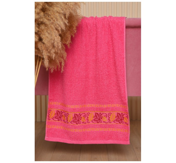 Рушник для обличчя махровий рожевого кольору 168174L