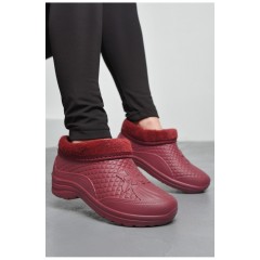 Галоши женские на меху бордового цвета 169084L Галоши женские на меху бордового цвета 169084L