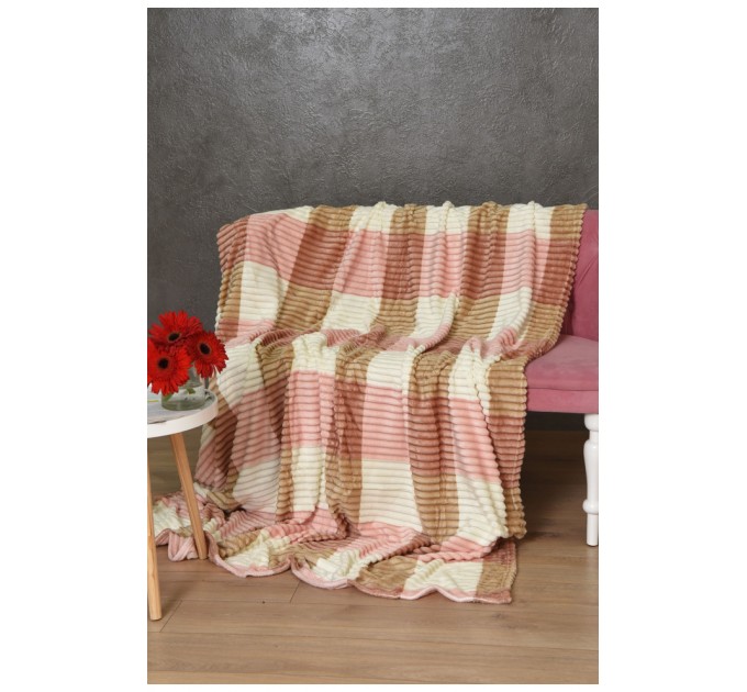 Плед біло-рожевого кольору розмір 150*200 169966L