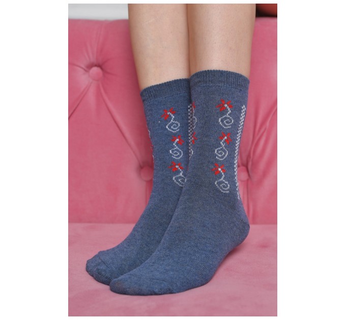Шкарпетки жіночі з малюнком синього кольору розмір 36-40 170133L