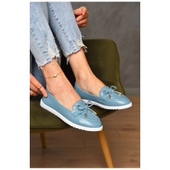 Туфлі-лофери жіночі блакитного кольору 171077L