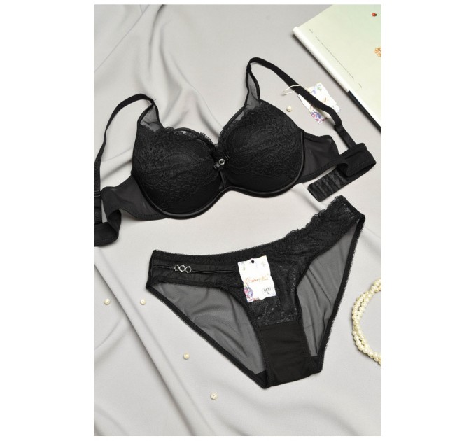 Комплект жіночий чорного кольору чашка С 171224L