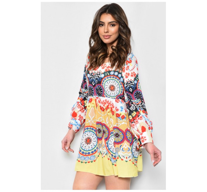 Платье женское белого цвета с узором 171784L