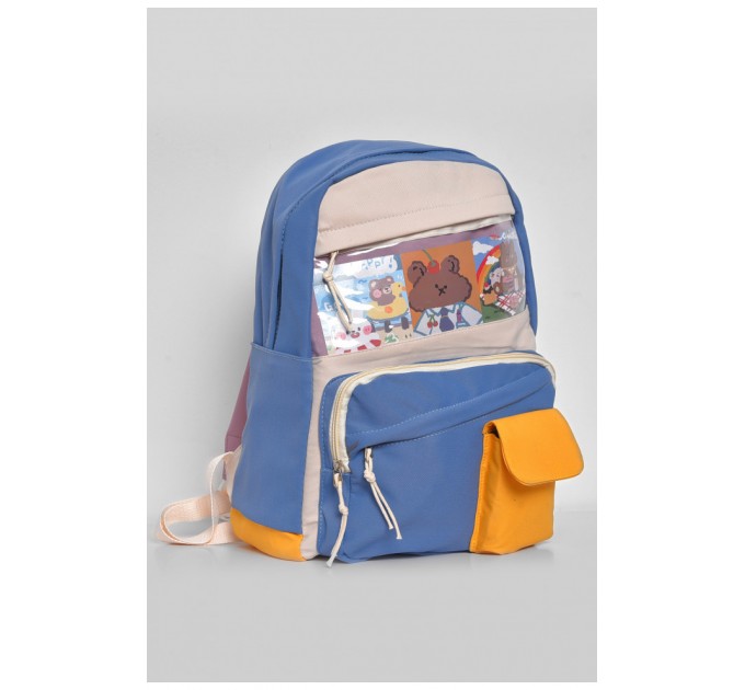 Женский текстильный рюкзак синего цвета 173425L