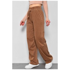 Брюки женские полубатальные коричневого цвета 175978L