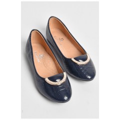 Балетки дитячі для дівчинки темно-синього кольору 176405L