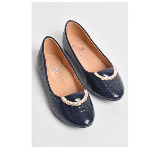 Балетки дитячі для дівчинки темно-синього кольору 176405L