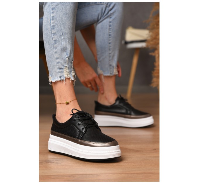 Сліпони жіночі чорного кольору на шнурівці 176650L