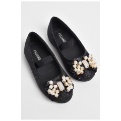 Балетки дитячі для дівчинки чорного кольору 176951L