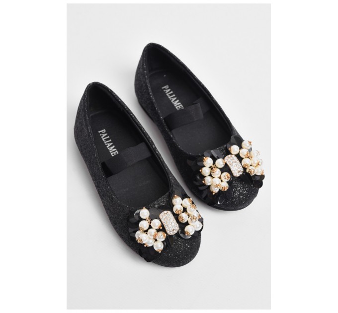 Балетки дитячі для дівчинки чорного кольору 176951L