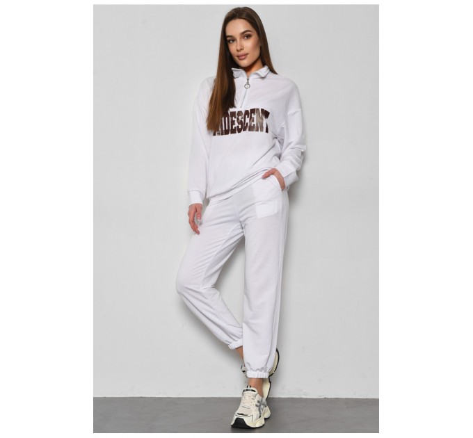 Спортивный женский костюм белого цвета 177218L