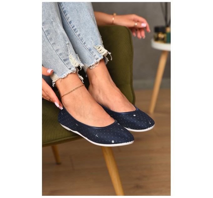 Балетки женские темно-синего цвета Текстиль 177595L