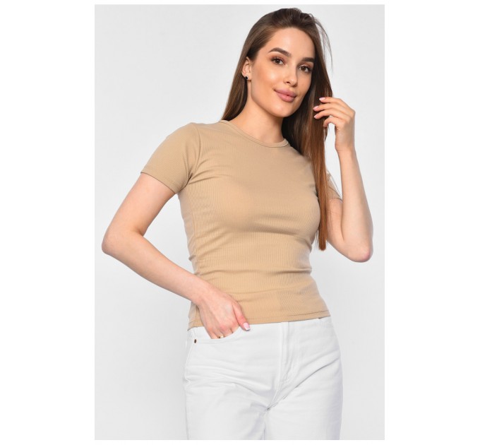 Футболка жіноча бежевого кольору 177996L