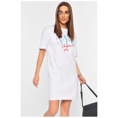 Жіноча туніка з тканини лакоста білого кольору. 178195L