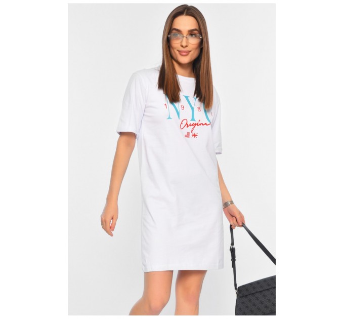 Жіноча туніка з тканини лакоста білого кольору. 178195L
