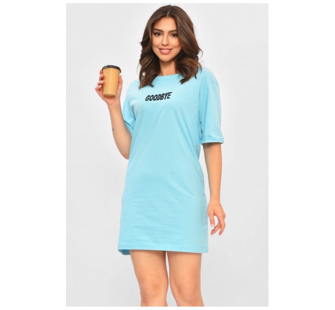 Жіноча туніка з тканини лакоста блакитного кольору. 178213L