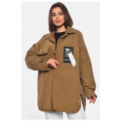 Ветровка женская полубатальная коричневого цвета 178382L