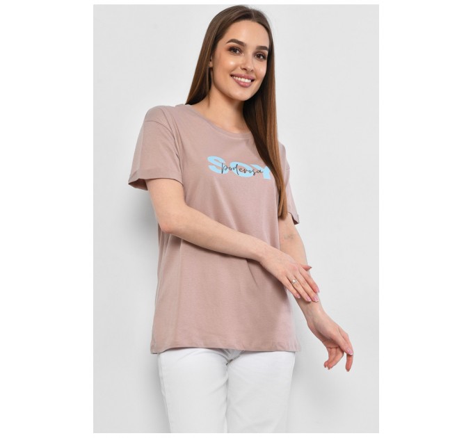 Футболка жіноча бежевого кольору 178452L