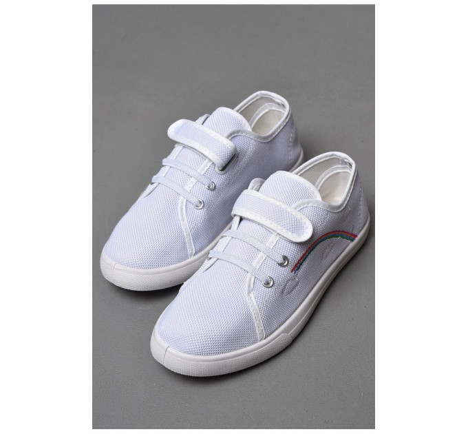 Кеди дитячі білого кольору текстиль 178468L