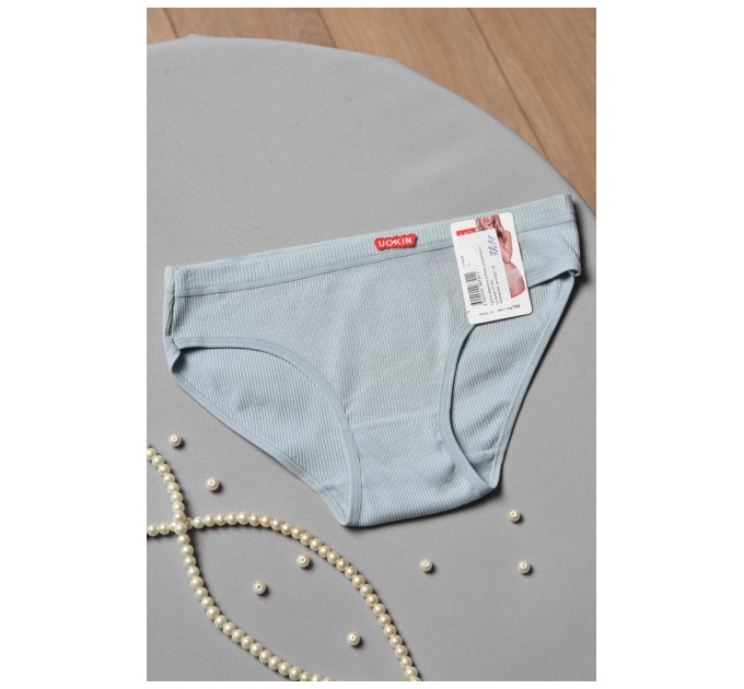 Труси жіночі в рубчик блакитного кольору 178639L